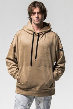 SUEDE LOOSE HOODIE / スウェード ルーズ パーカー (ブラウン) (1月上旬入荷予定) ※オーダー締切：9月1日(月)18:00
