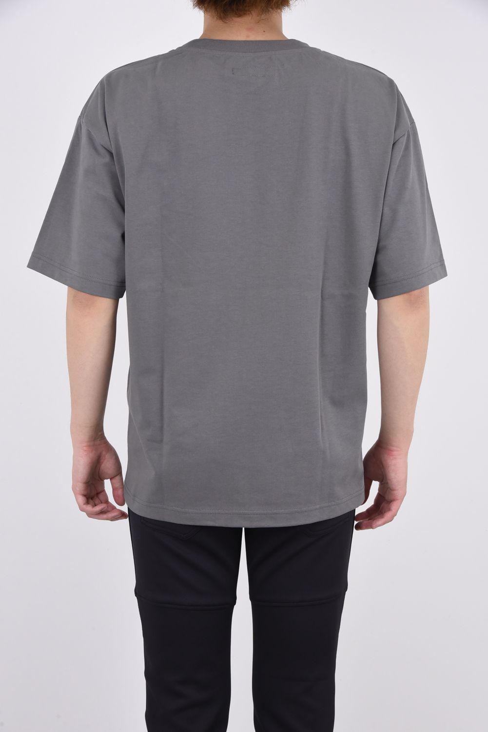 BOX LOGO T / エンボスロゴ クルーネック ビック Tシャツ グレー