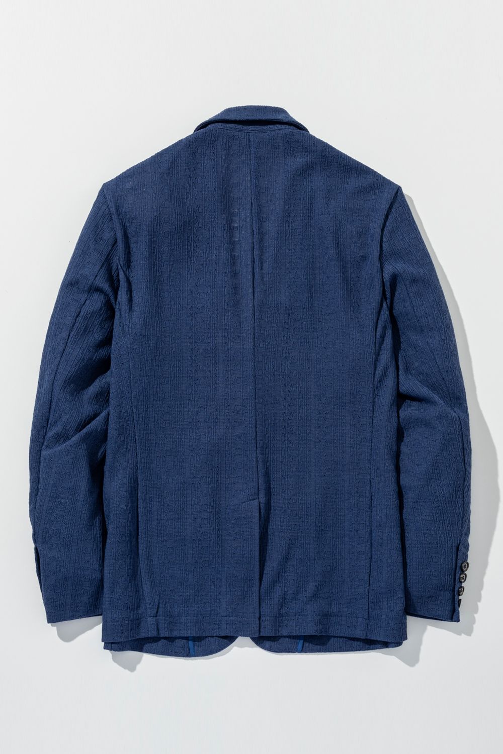 【26SS】 LINEN TOUCH JACQUARD JACKET / リネンタッチ テーラードシングルジャケット (ブルー) (2月中旬入荷予定)