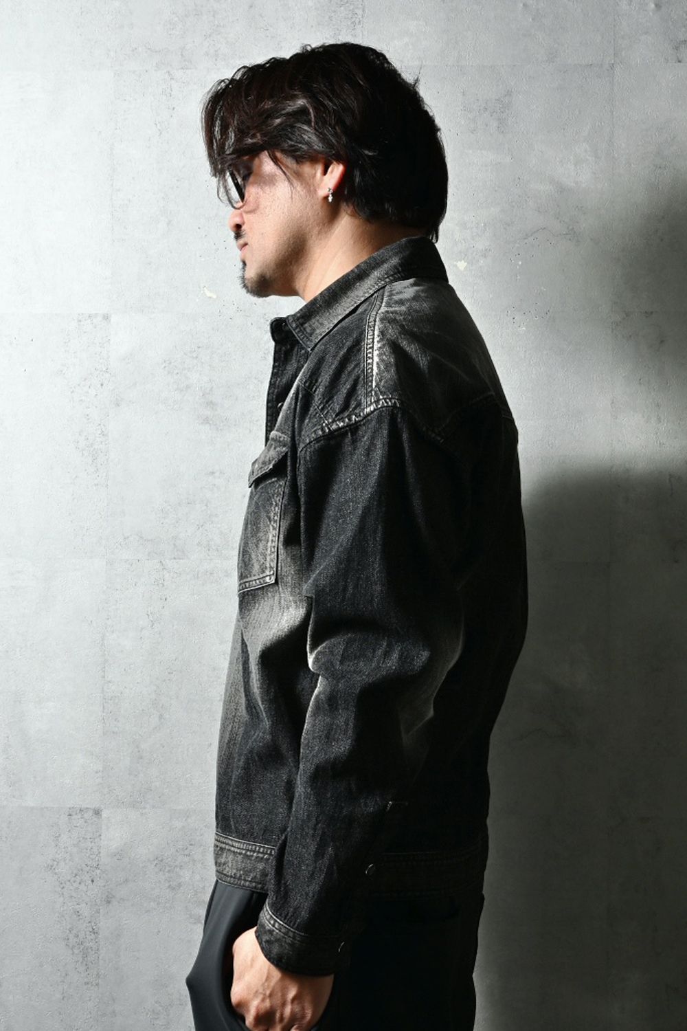 WESTAN JK / ヴィンテージダンガリー生地 ウエスタンシャツジャケット (ブラックユーズド) (3月中旬入荷予定) ※オーダー締切12/13(土)17:00