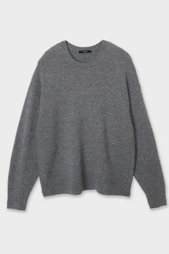 CREW NECK KNIT / ウール クルーネック ニット (グレー)