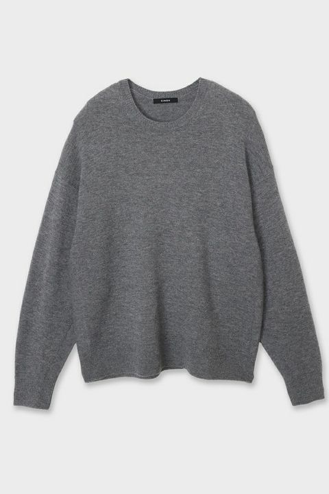CREW NECK KNIT / ウール クルーネック ニット (グレー)