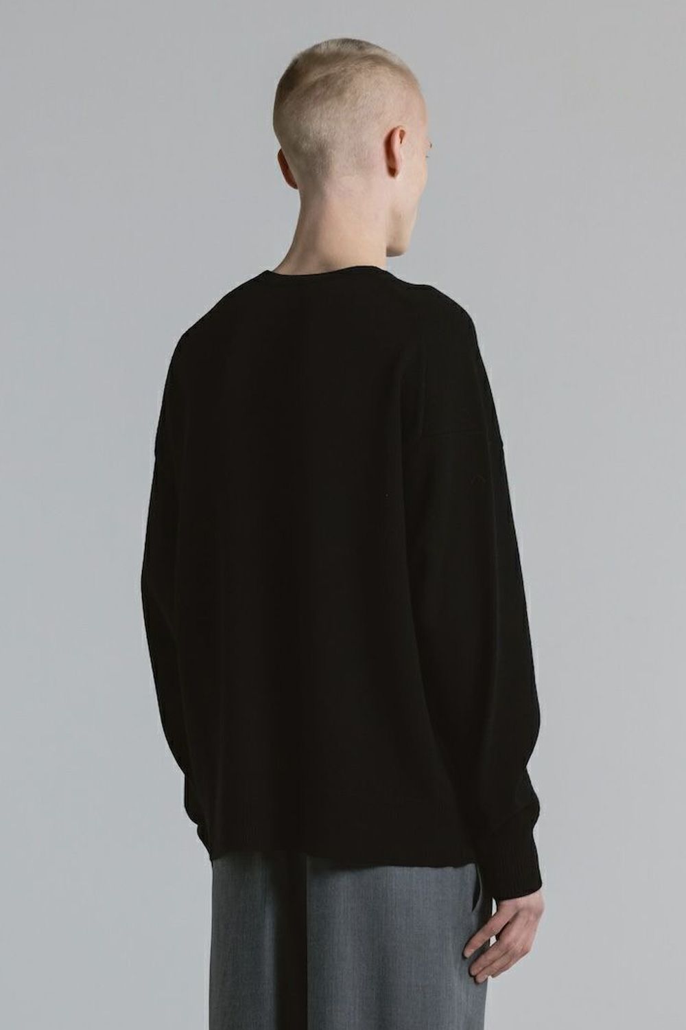 CREW NECK KNIT / ウール クルーネック ニット (ブラック)