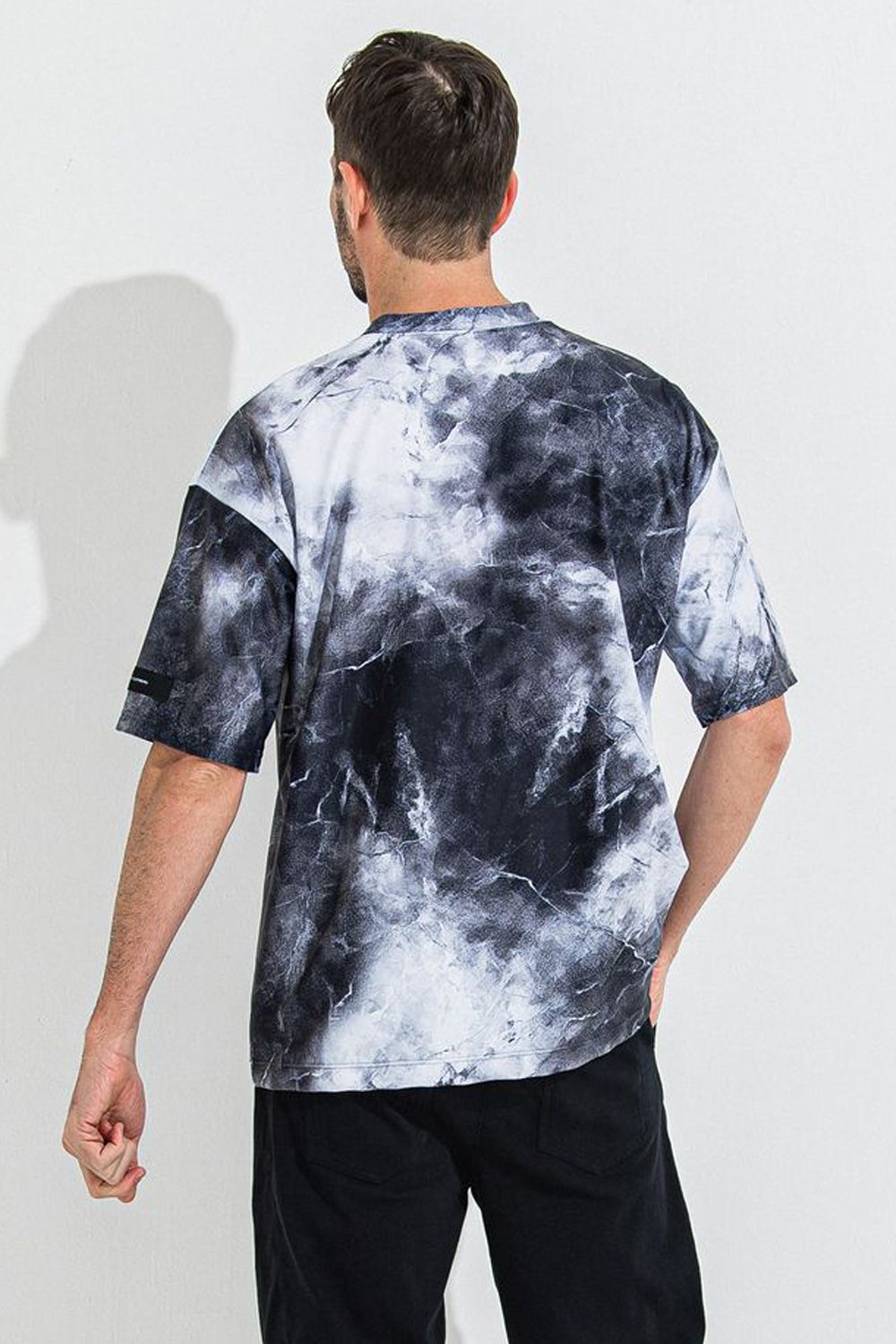 MARBLE RUSH OVER T-SHIRT / マーブル ラッシュガード 半袖Tシャツ ブラック