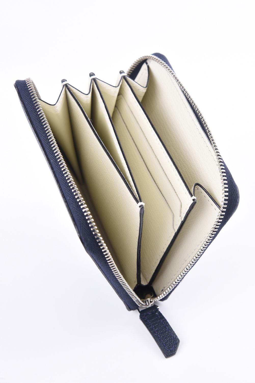 ROUND ZIP MINI WALLET / LA393GT ラウンドジップ ミニウォレット ネイビー / ホワイト
