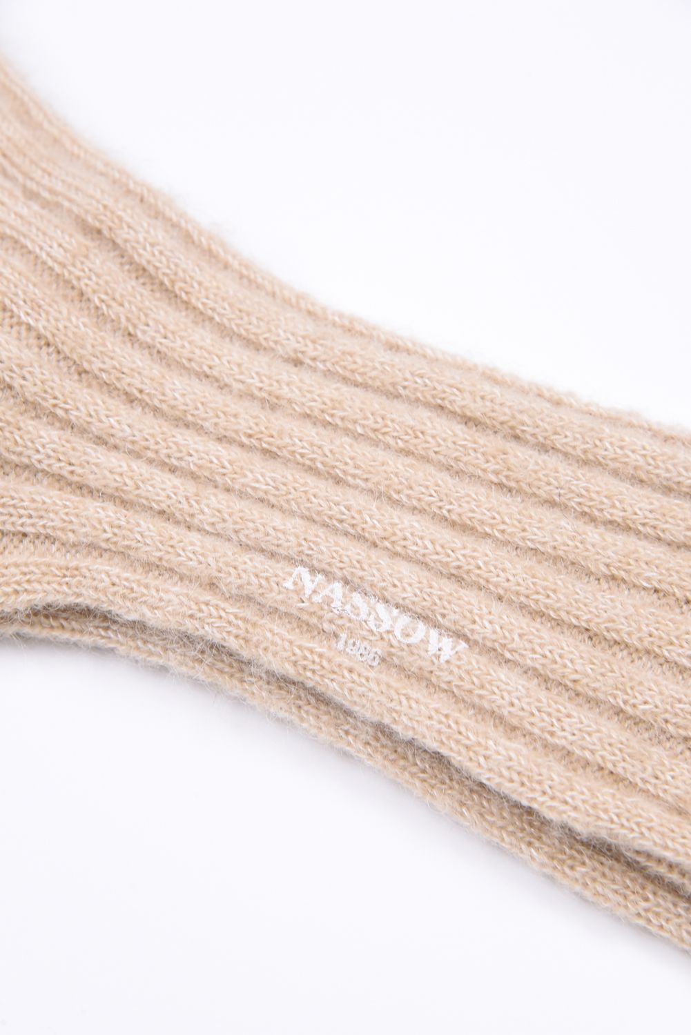 WOOL MIX RIB / 日本製 モヘアミックス リブソックス ラテ