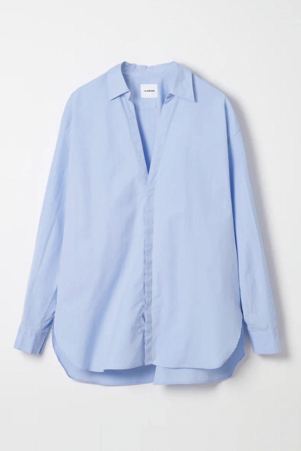 100/2 COTTON BROAD / コットンブロード スキッパーシャツ (サックス)