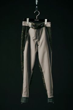 113SPORT PREMIUM HYBLID HEM ZIP PT / 113スポーツ プレミアム ジップ パンツ カーキ/グレー