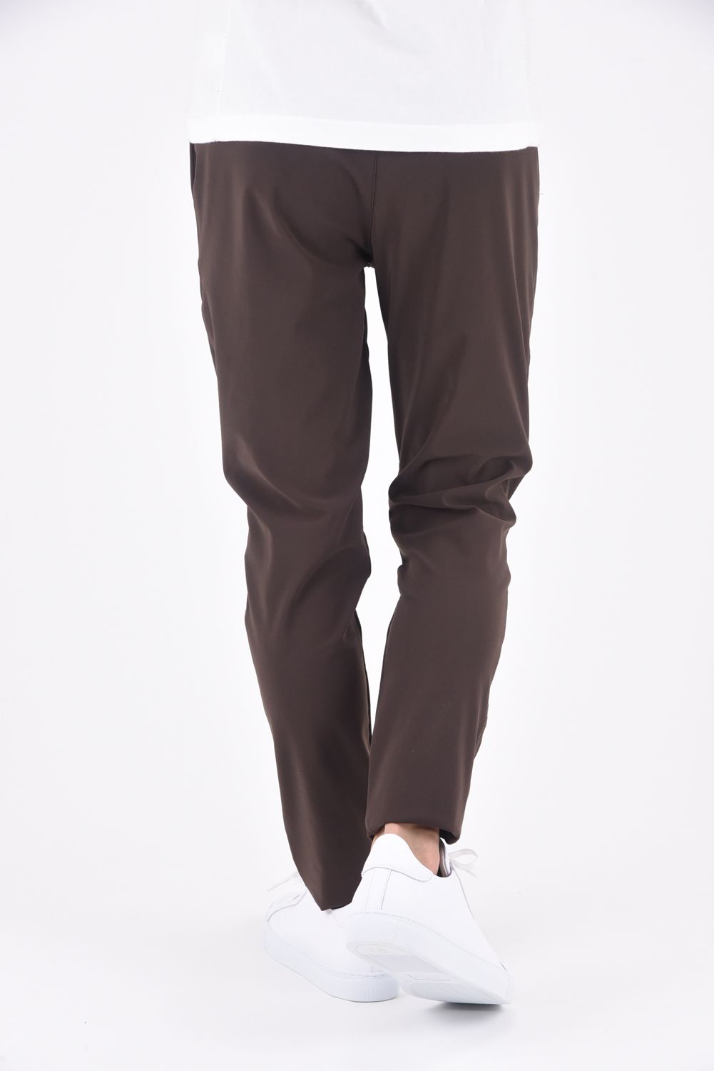 OX JERSEY SL TUCK PANTS / スラックス型イージーパンツ ブラウン