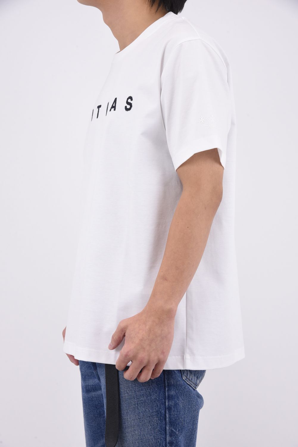 PARTINICO (パルティニコ) / ブランドロゴ刺繍 ハーフスリーブ Tシャツ ホワイト