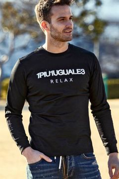 1PIU APPLIQUÉ LONG-SLEEVED T-SHIRT / ボアロゴ 刺繍 ロングTシャツ ブラック