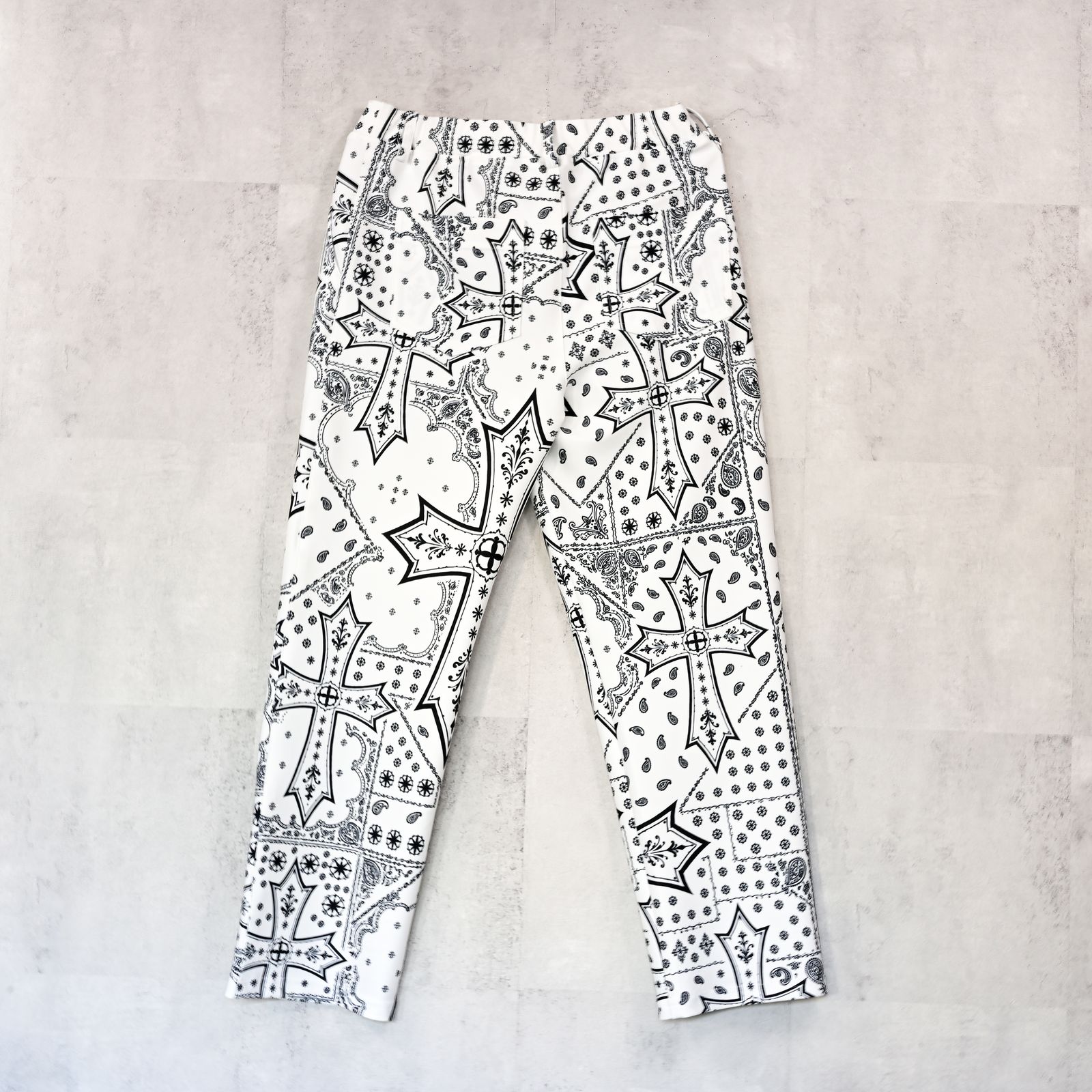 CHRIS EASY WIDE TUCK PANTS / ハイテンショントリコット ワンタック セミワイド イージーパンツ (クロスホワイト) (1月上旬入荷予定) ※オーダー締切:9月7日(月)17時)