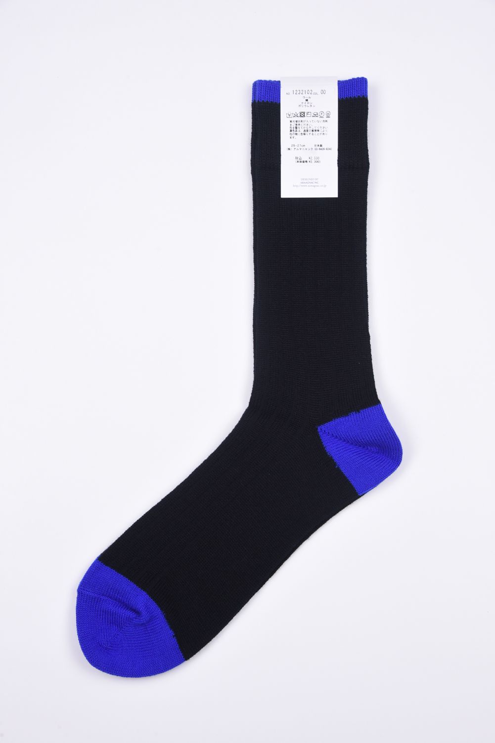 WOOL PANEL / 日本製 ウール リブソックス ブラック
