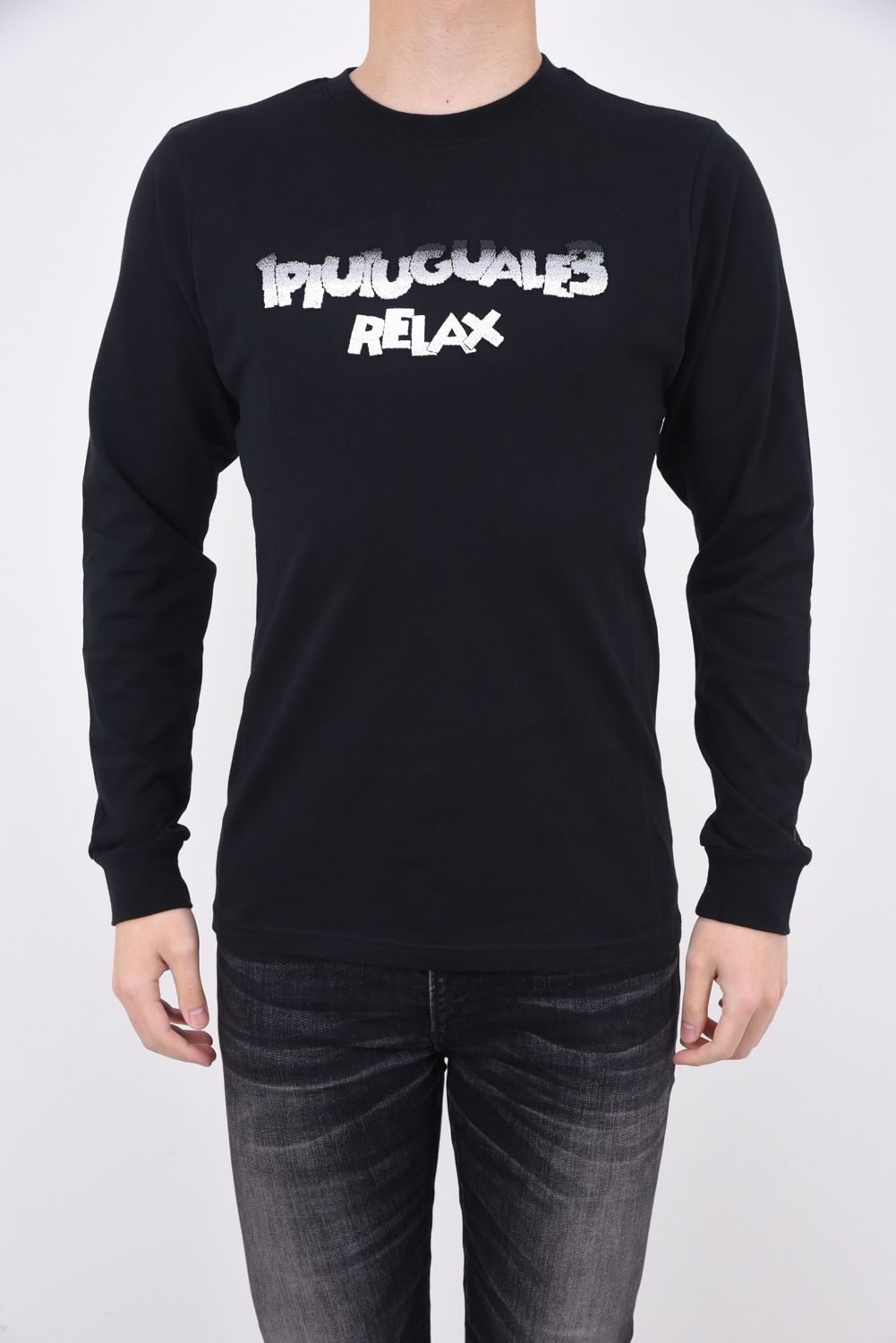 GRADATION TOOTHBRUSH EMBROIDERY LONG T-SHIRTS / グラデーション 3Dロゴ ロングスリーブTシャツ ブラック