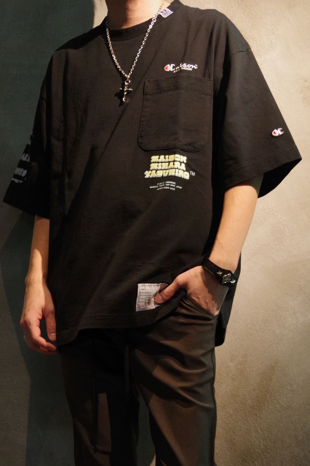 単品価格 新品未使用☆MAISON MIHARA YASUHIRO Tシャツ 黒 TM Tシャツ
