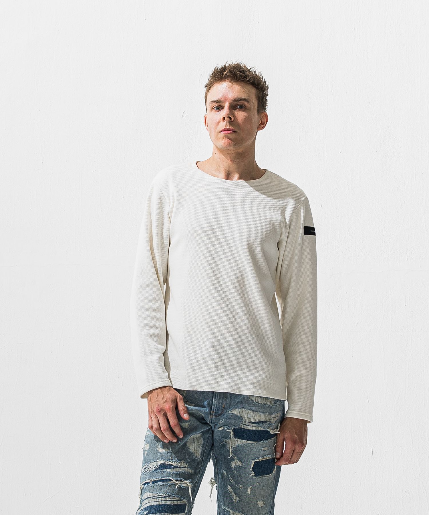VELOURS FLEECE NEO THERMAL / 裏起毛 ベロアフリース カットオフサーマル (ホワイト) (10月下旬入荷予定) ※オーダー締切:9月7日(月)17時