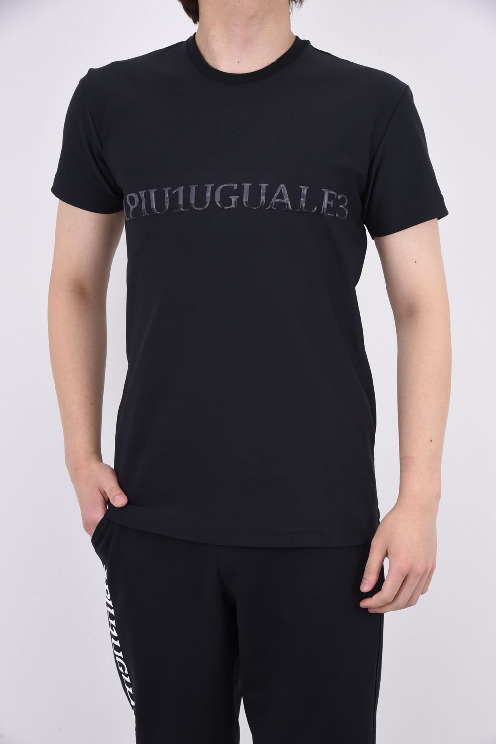 113 SPORT AIR BOOST CREW S/S BLACK / 3Dツートンロゴ クルーネック Tシャツ ブラック