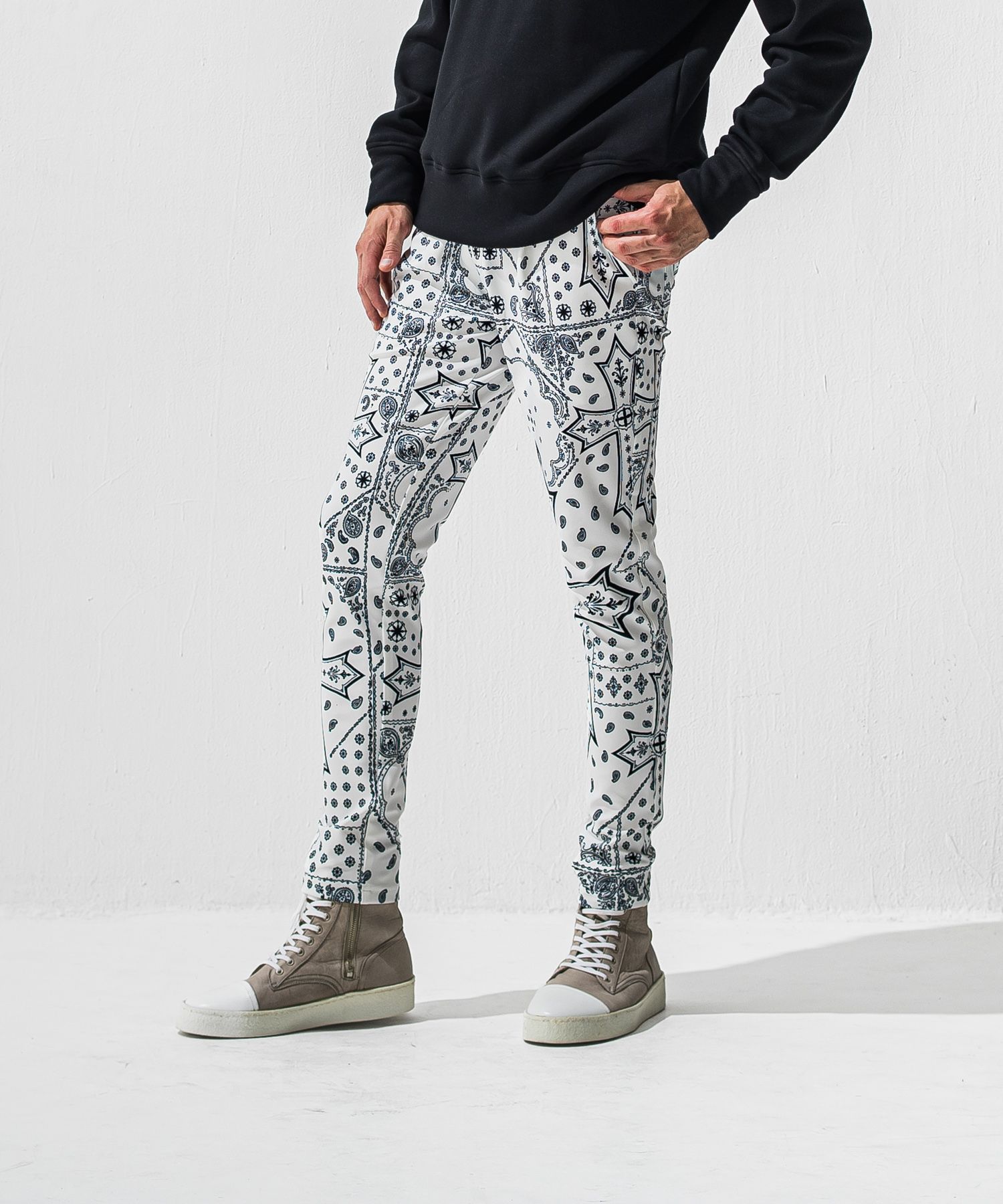 CHRIS EASY TUCK PANTS / ハイテンショントリコット スラックスイージータックパンツ (クロスホワイト) (1月上旬入荷予定) ※オーダー締切:9月7日(月)17時