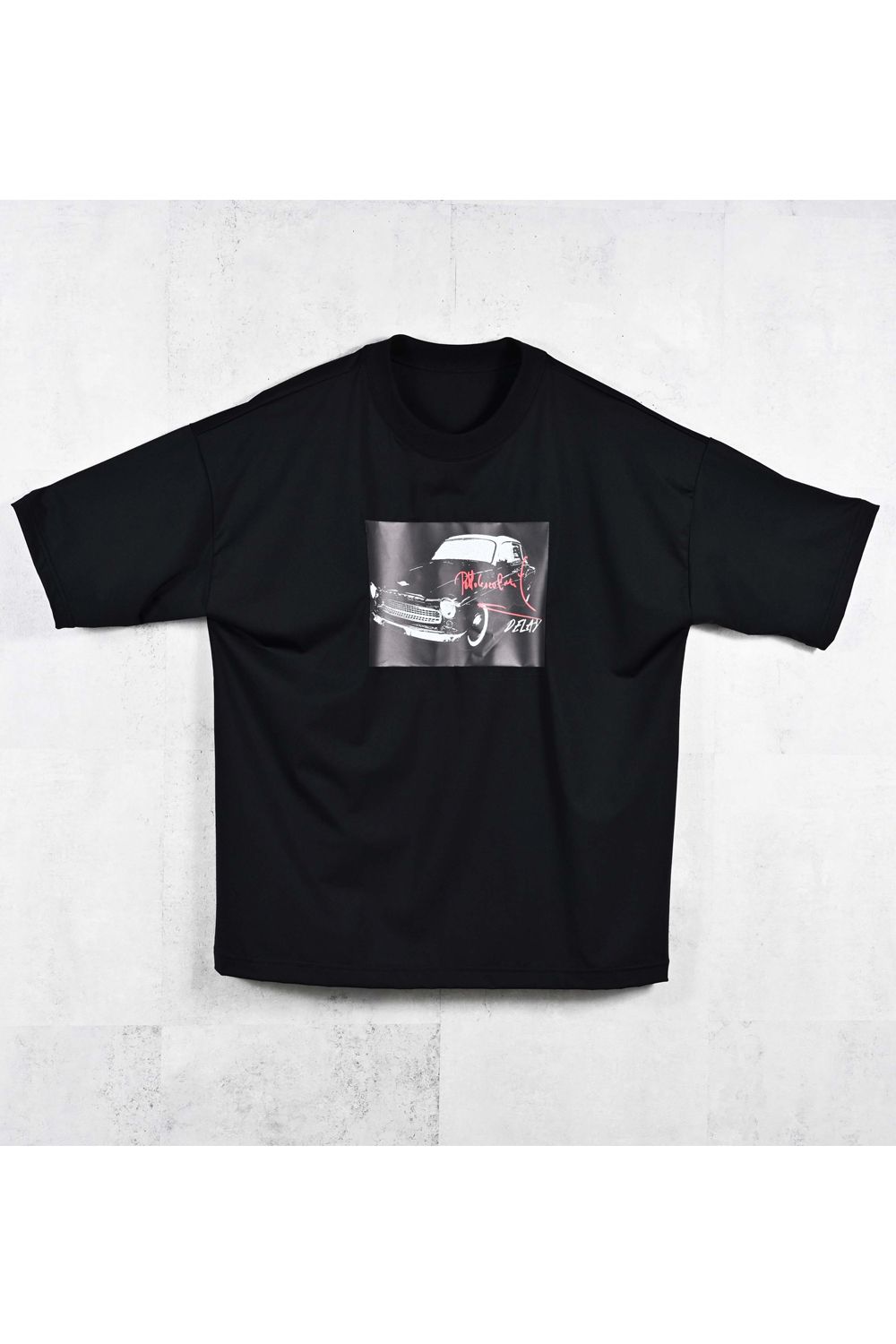 CAR OVERNYLON T / ナイロントリコット フォトプリント オーバーサイズ Tシャツ (ブラック) (4月上旬入荷予定) ※オーダー締切12/13(土)17:00