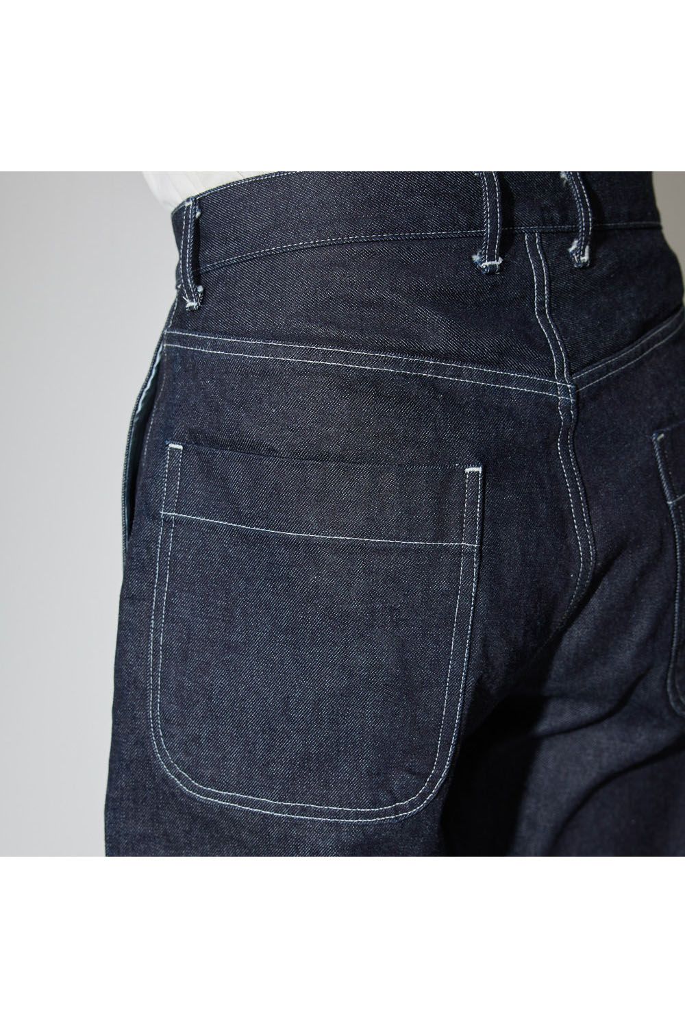 4 POCKET DENIM PANTS / 4ポケット セルヴィッジ ペグトップデニム ブルー