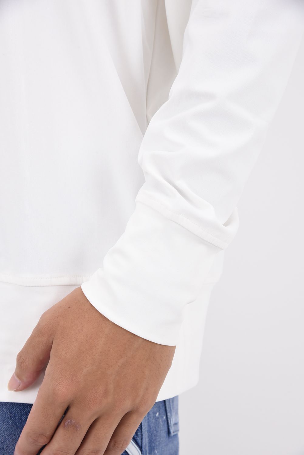 NYLON LONG SLEEVE / ロングスリーブ クルーネック オーバーサイズトレーナー ホワイト