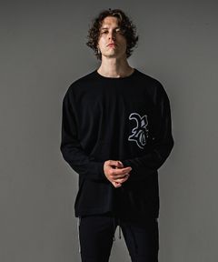 RC over longsleave Tee / RCロゴワッペン オーバーサイズ ロングスリーブTシャツ (ブラック/ホワイト) (7月中旬入荷予定) ※オーダー締切:5月23日(土)17時