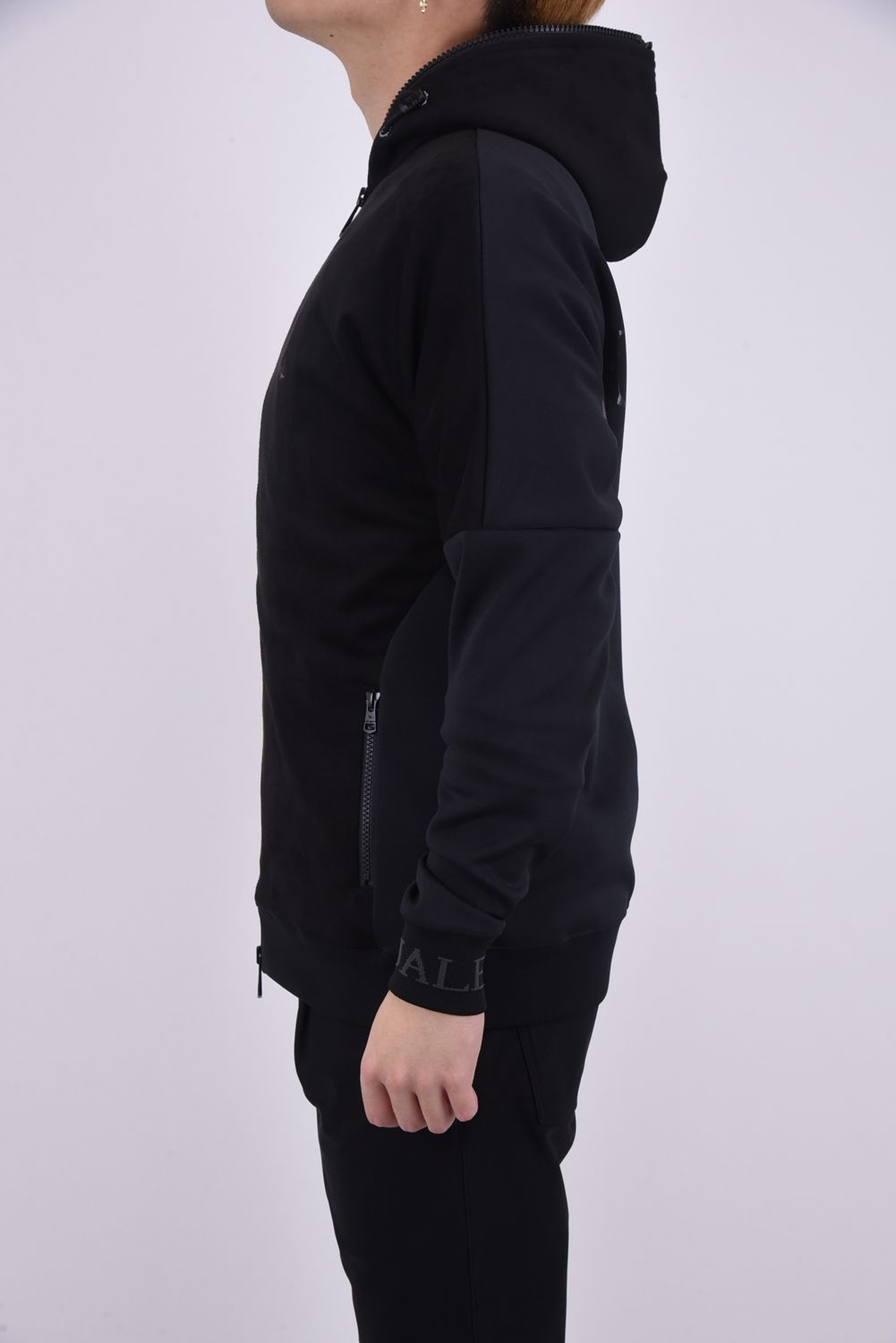 【バックプリント部分にシワ有】 R[10] 113 FULL ZIP PARKA DIAMOND BK / 113ロゴ ルーズフィット フルジップ フーディー ブラック