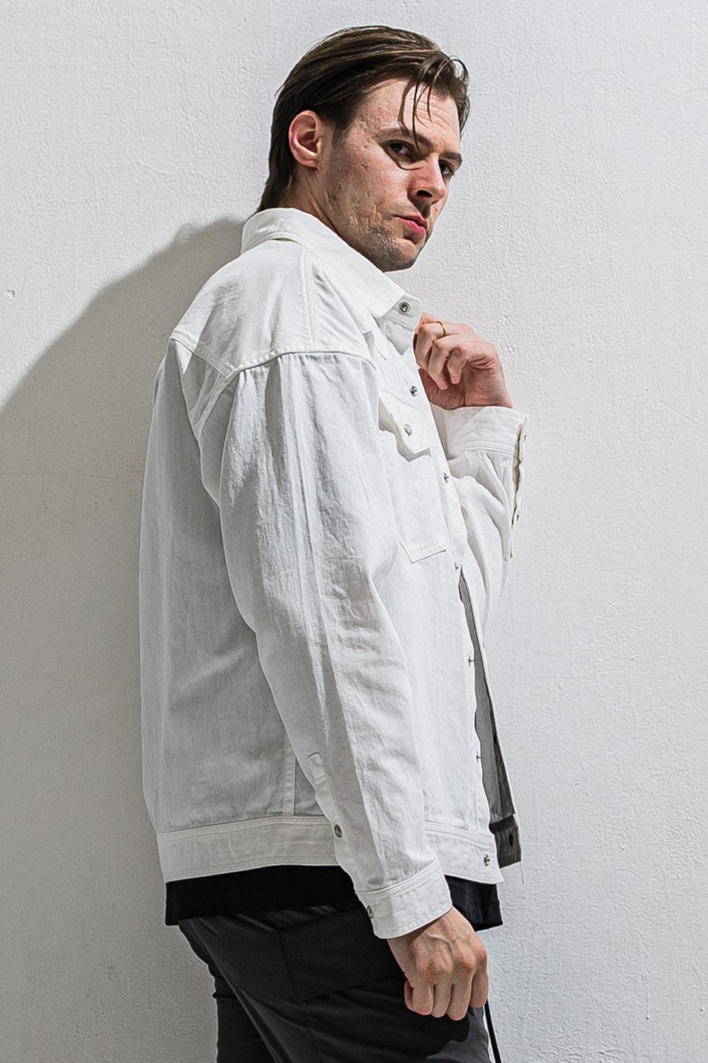 WESTAN JK / ヴィンテージダンガリー生地 ウエスタンシャツジャケット (ホワイト) (3月中旬入荷予定) ※オーダー締切12/13(土)17:00