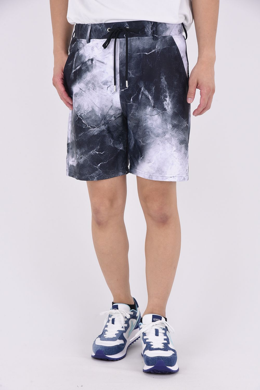 RUSH SHORTS / ラッシュガード 大理石柄 ショートパンツ ブラック
