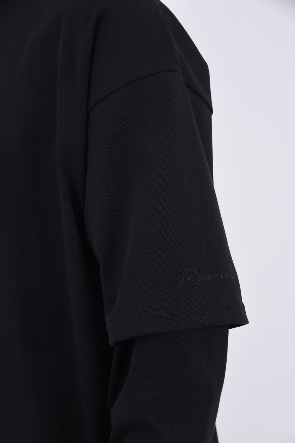 【gossip別注】 FAKE LAYERED LONGSLEAVE / ロングスリーブフェイクレイヤードTシャツ ブラック