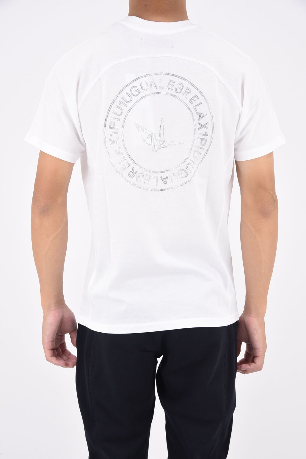 CIRCLE LOGO RHINESTONE SHORT SLEEVE T-SHIRT / サークルロゴ ラインストーン 半袖Tシャツ ホワイト