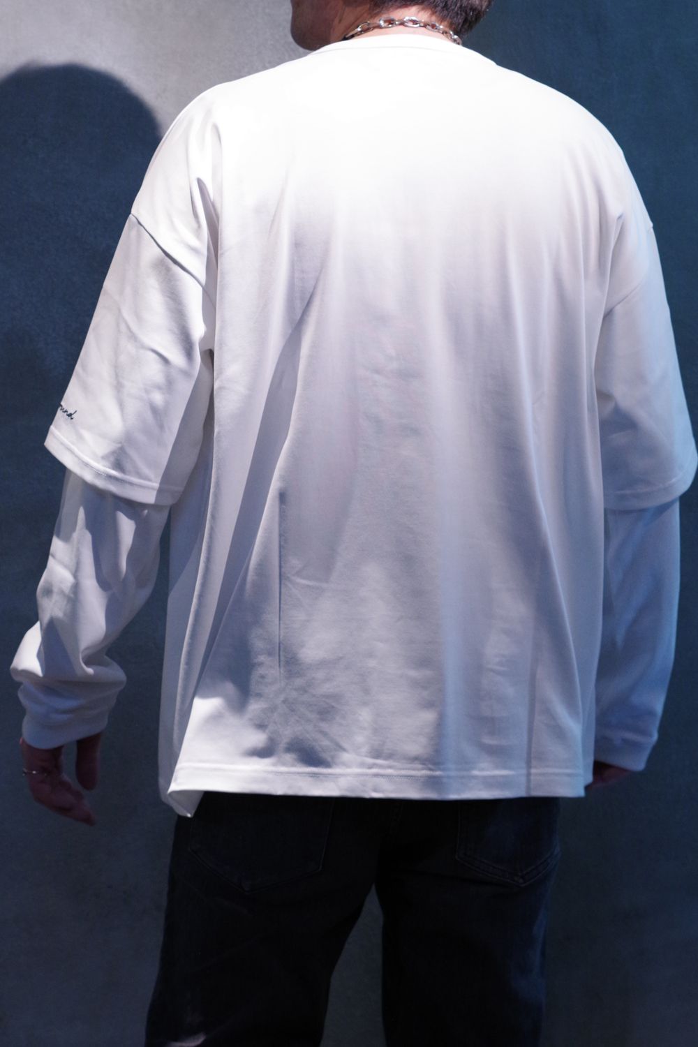 FAKE LAYERED LONGSLEAVE / ロングスリーブフェイクレイヤードTシャツ ホワイト