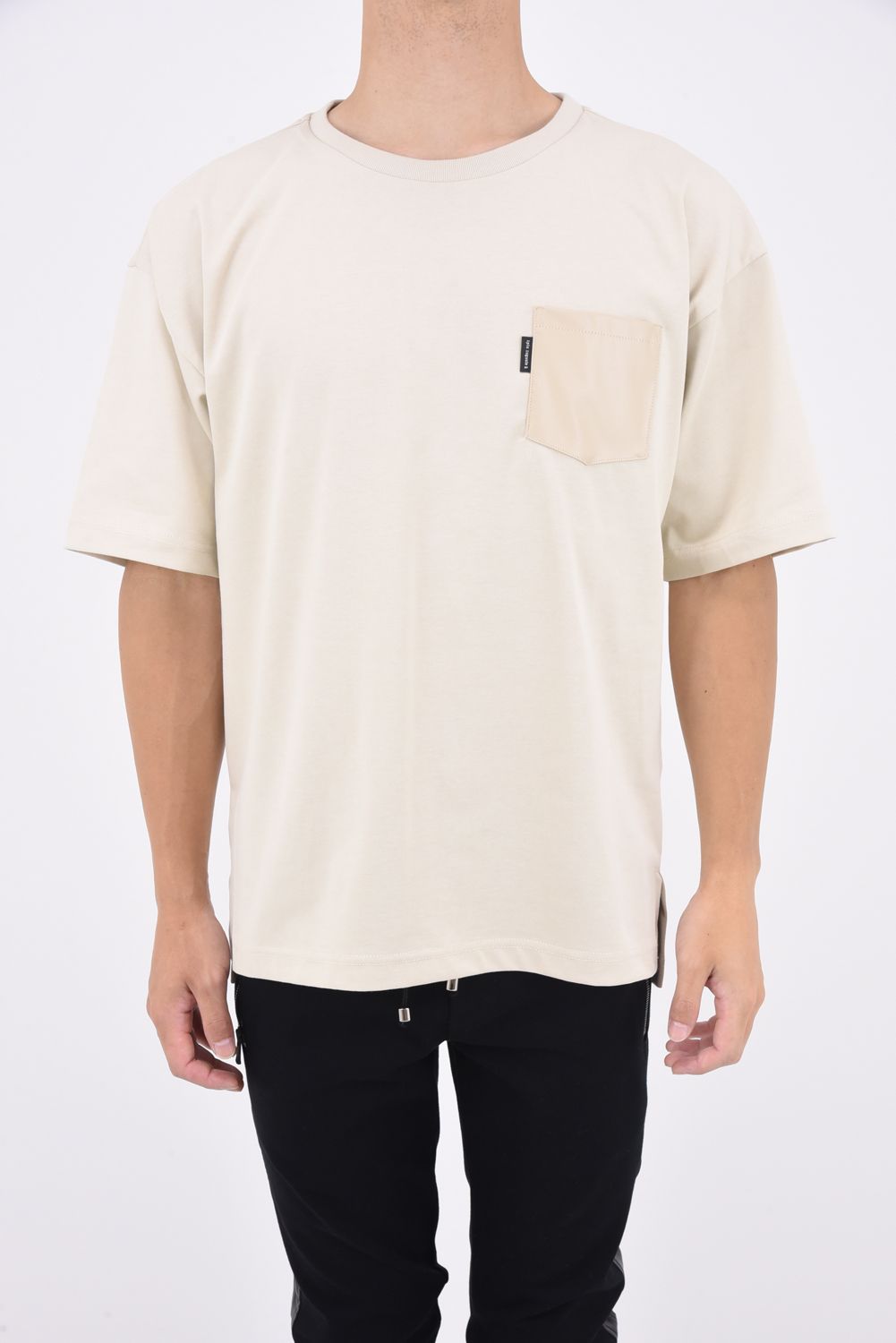 POCKET BIG T / ビッグシルエット ポケットTシャツ ライトベージュ