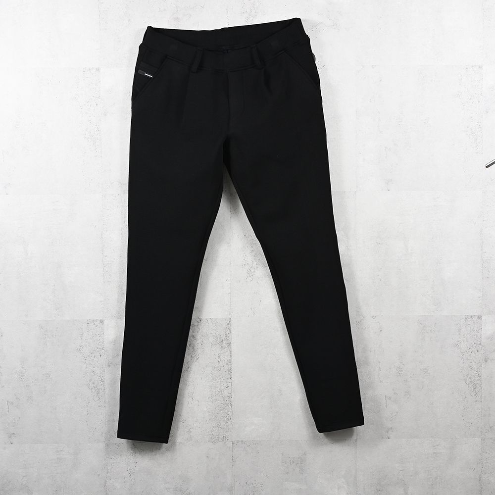 CHRIS EASY blister TUCK PANTS / ブリスターニット スラックスイージータックパンツ (ブラック)（7月下旬入荷予定）※オーダー締切:5月23日(土)17時