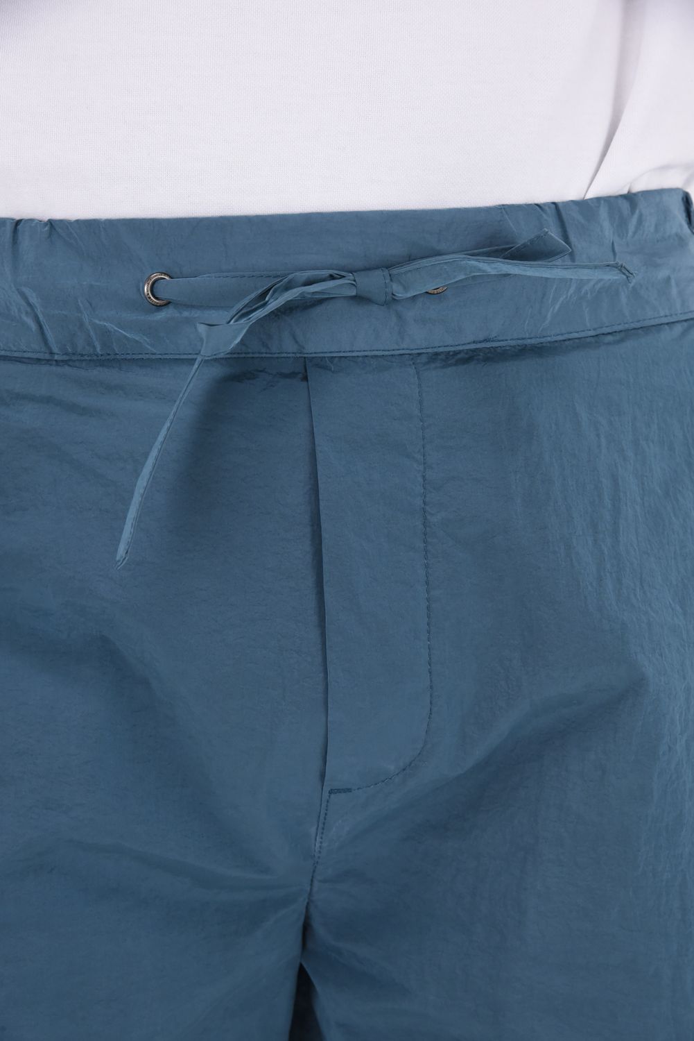 SALTWATER PATCH PANTS / 水陸両用 光沢ナイロン ショートパンツ (ブルー)