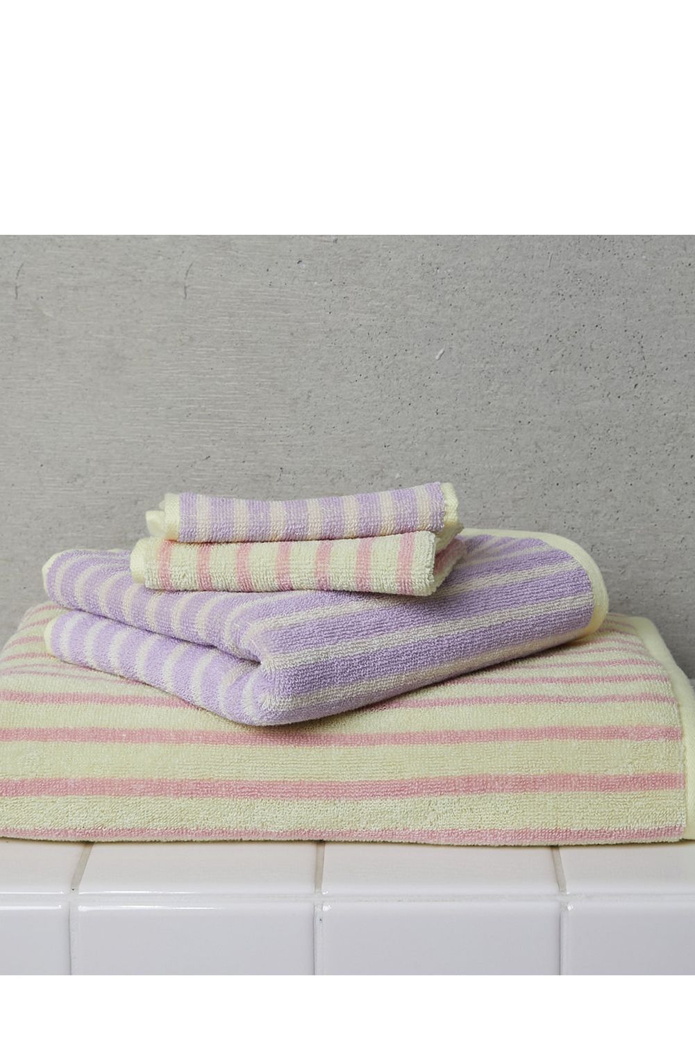 Stripe Hand Towel / シルク混 ストライプ ハンドタオル (パープル)