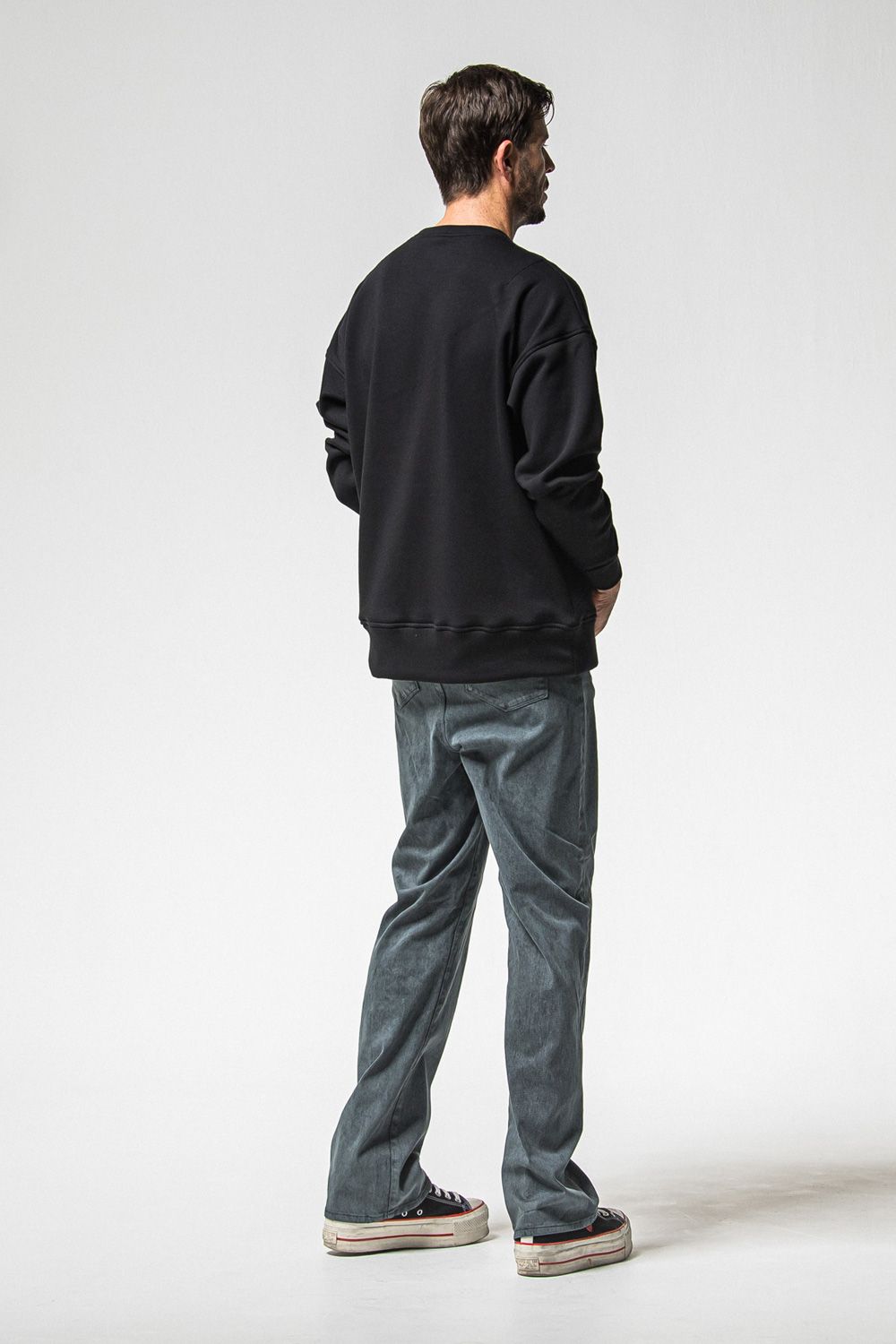 FRAIDAY STANDARD LOGO VELOURS FLEECE TRAINER / 裏ベロアフリース ロゴ ロングスリーブ トレーナー (ブラック) (11月上旬入荷予定) ※オーダー締切：9月1日(月)18:00