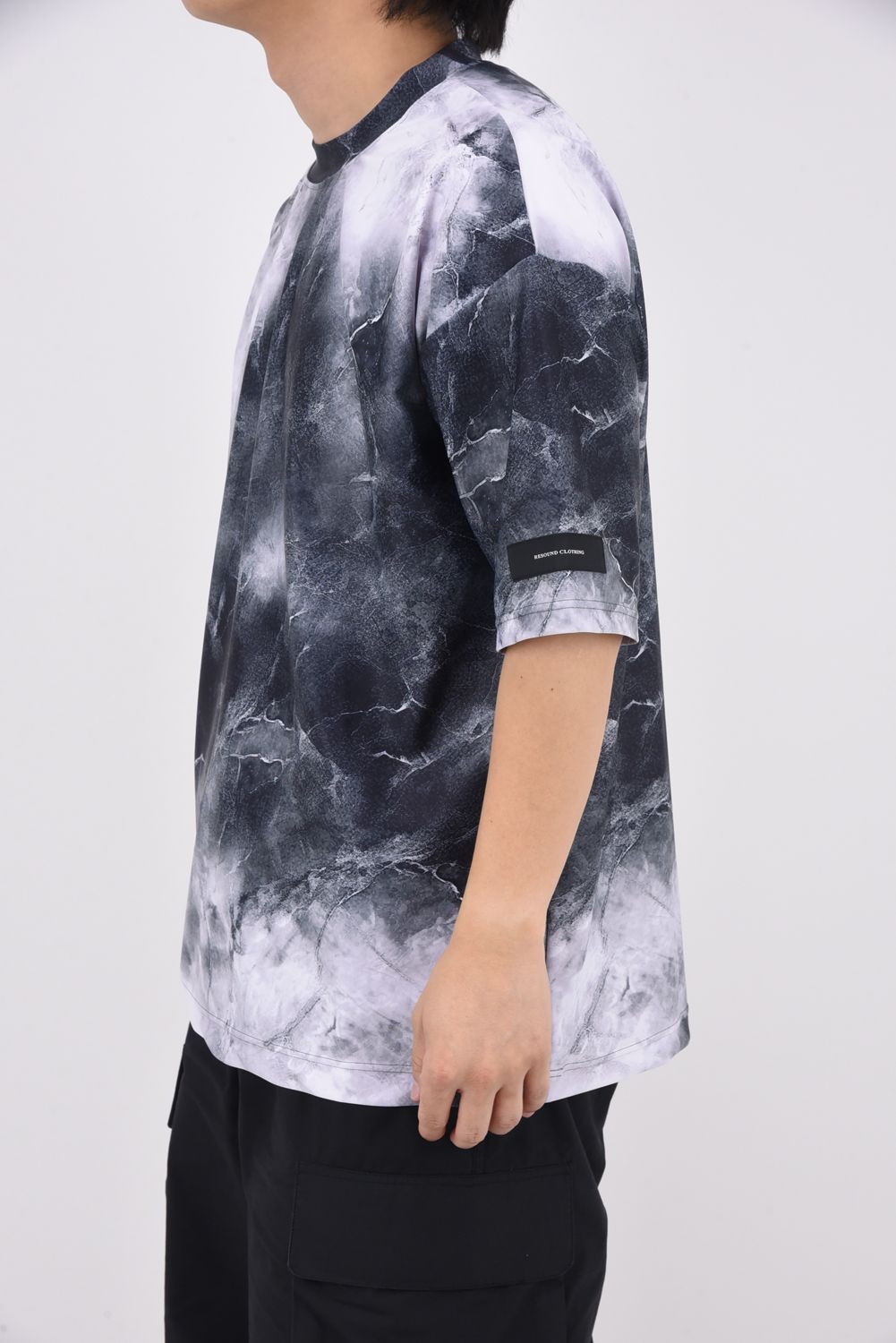 MARBLE RUSH OVER T-SHIRT / マーブル ラッシュガード 半袖Tシャツ ブラック