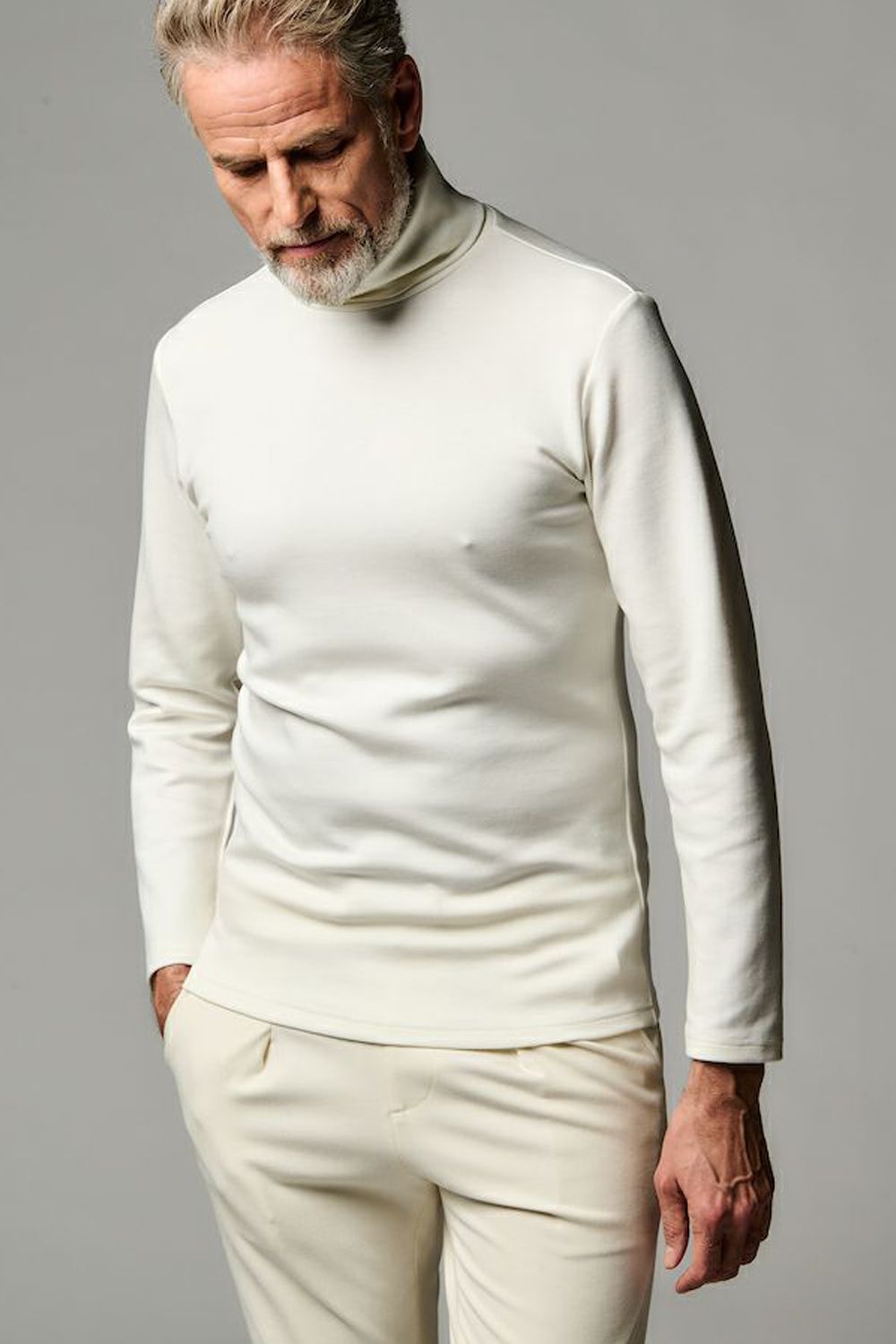 L/S TURTLE / ロングスリーブ ウォーム タートルーネック ホワイト
