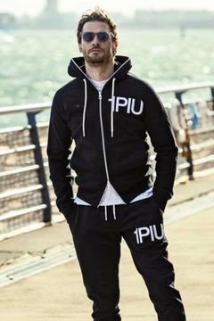 1PIU LOGO HEAVY HOODIE / 刺繍ロゴ スウェットパーカー ブラック