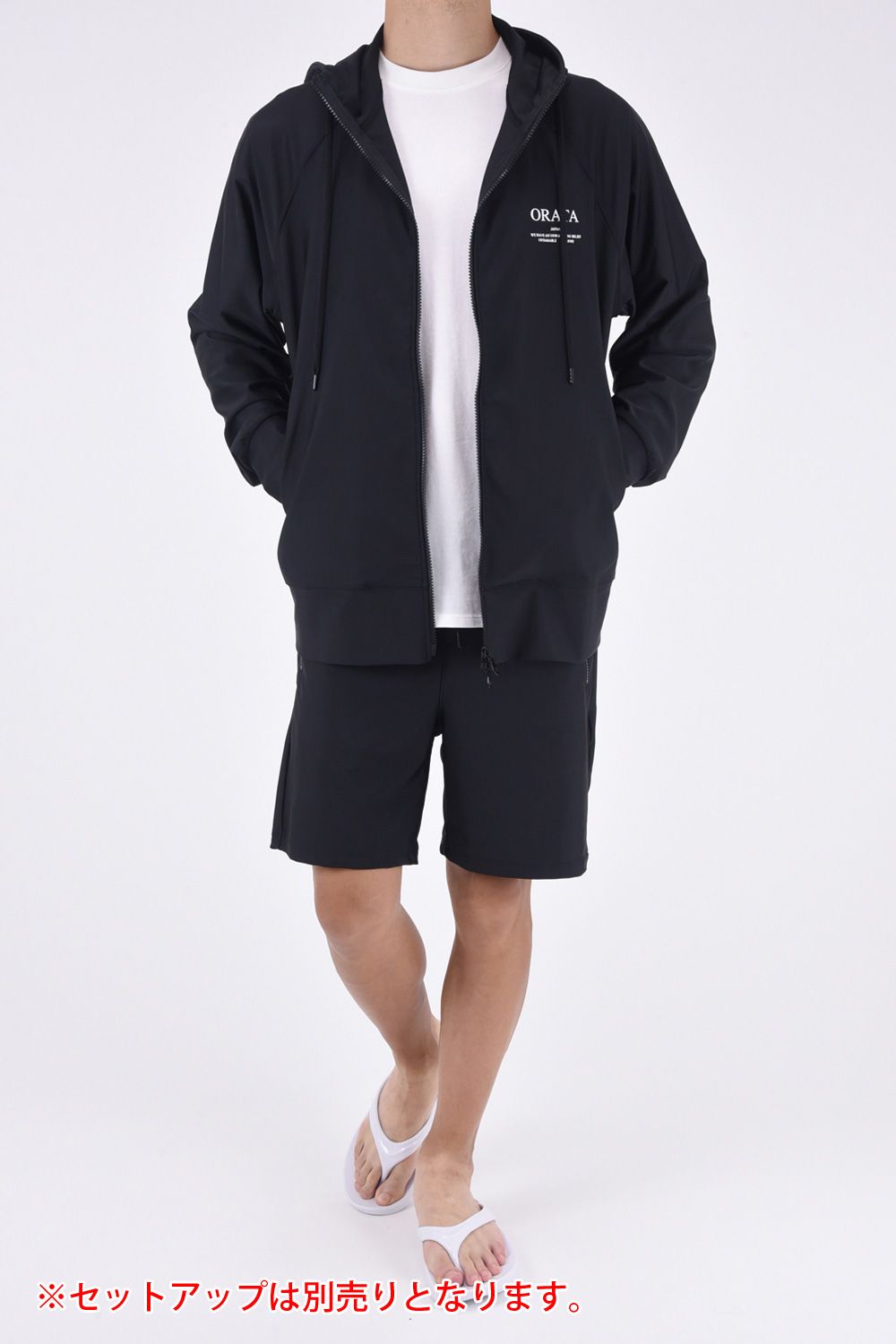 RUSH ZIP HOODIE / ラッシュガード ジップパーカー ブラック