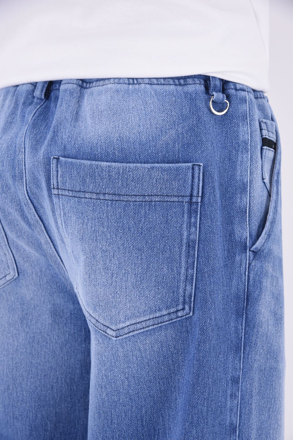 EX DENIM JERSEY WIDE PT / スラックス型 ワイドシルエットジャージーンズ ライトインディゴ
