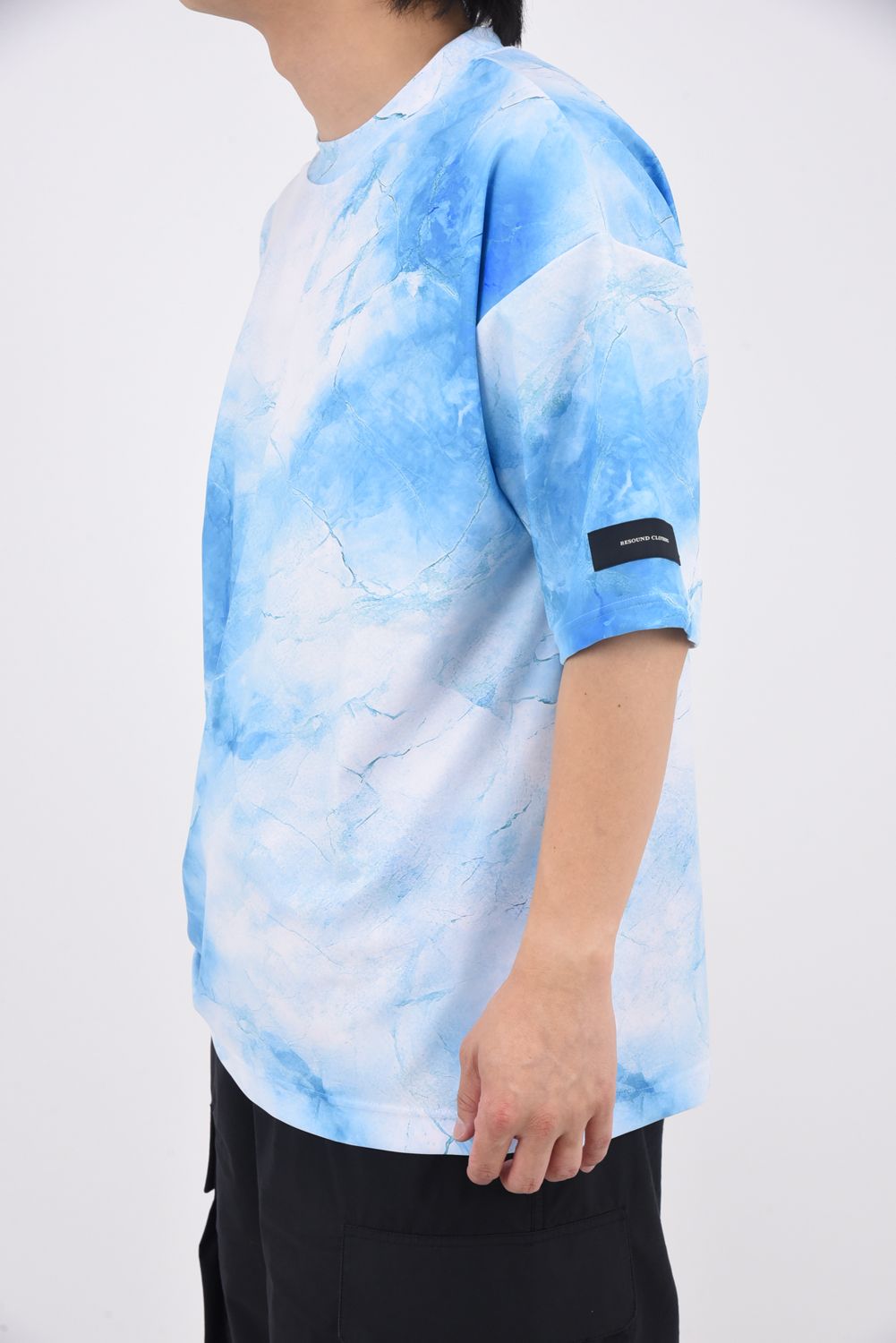 MARBLE RUSH OVER T-SHIRT / マーブル ラッシュガード 半袖Tシャツ ブルー