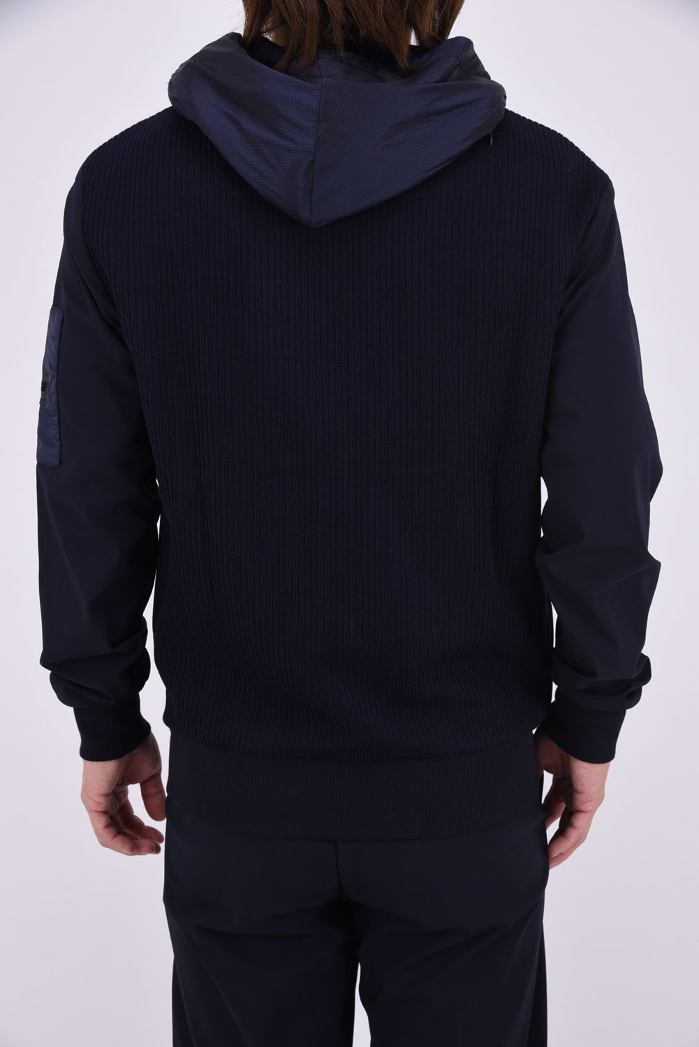 【26AW】 JUAN / ハイブリッド ジップアップパーカー (ブルーネイビー)