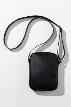 MINI SHOULDER POUCH / サフィアーノエコレザー ミニショルダーポーチ (ブラック) (12月中旬入荷予定)