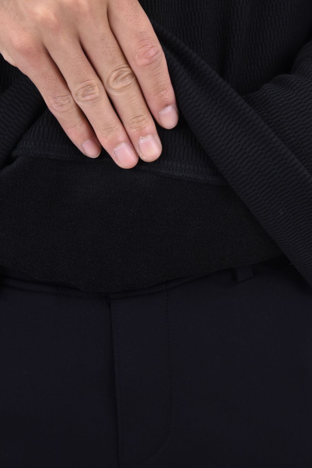 THERMAL LOOSE TRAINER / 【定番商品】 裏特殊起毛 ハニカムサーマル ルーズトレーナー ブラック