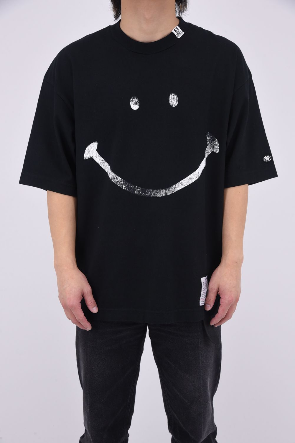 SMILY FACE PT TEE / スマイリーフェイス クルーネック Tシャツ (ブラック)