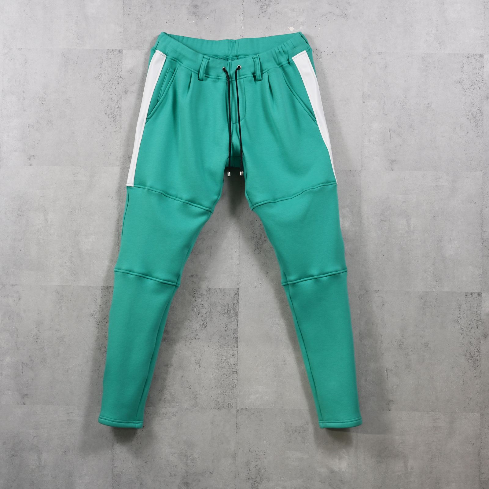 VELOURS FLEECE JT PT / 裏起毛 ベロアフリース ワンタックラインパンツ (ブルーグリーン) (11月中旬入荷予定) ※オーダー締切:9月7日(月)17時