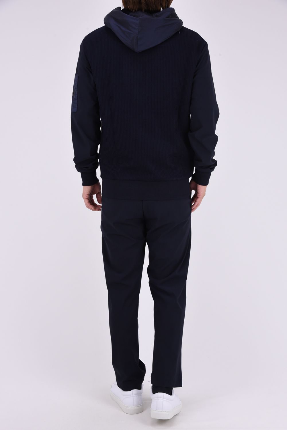 【26AW】 JUAN / ハイブリッド ジップアップパーカー (ブルーネイビー)