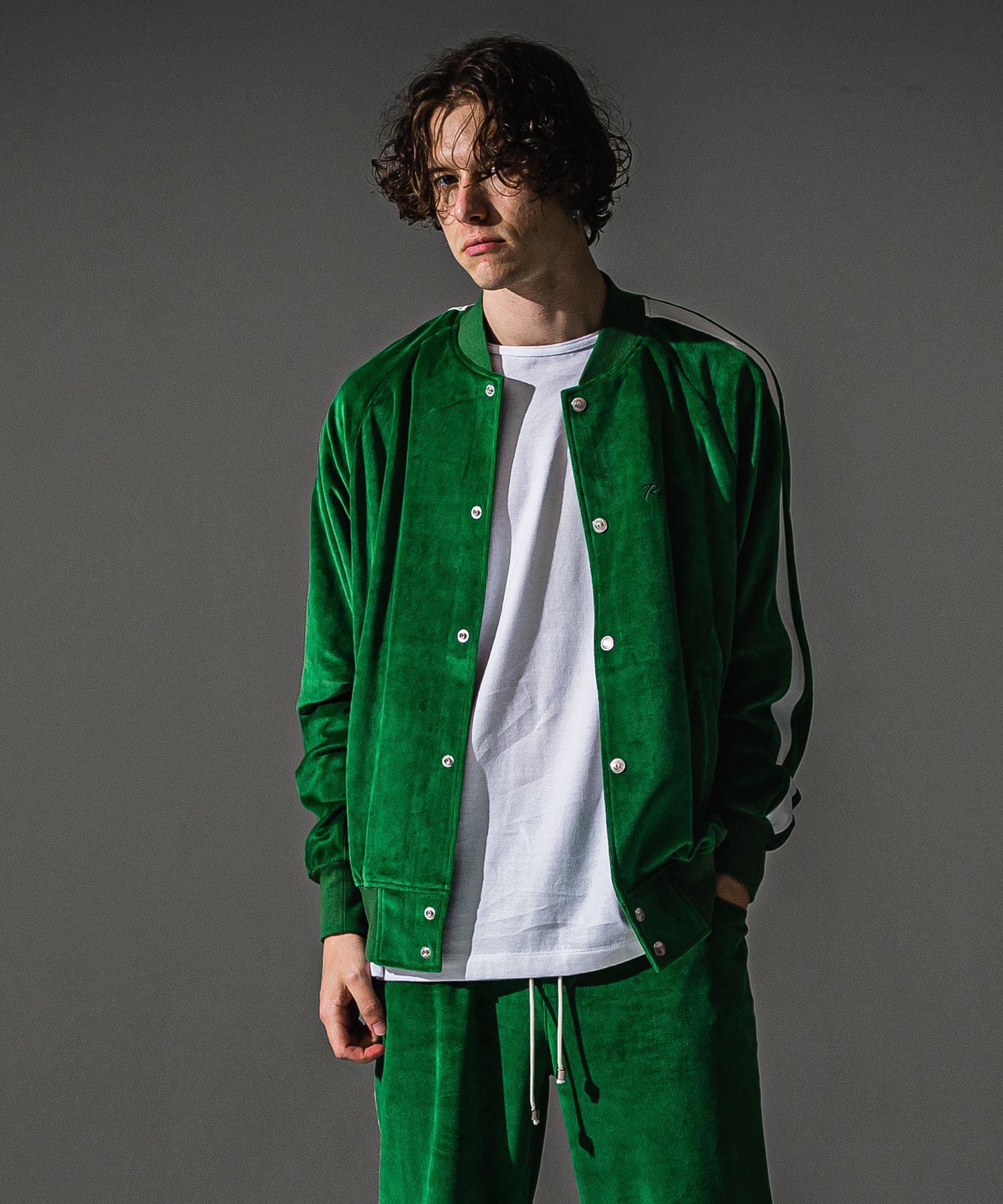 VELOUR Varsity / ベロア トラックスタジャン (グリーン) (9月中旬入荷予定) ※オーダー締切:5月23日(土)17時